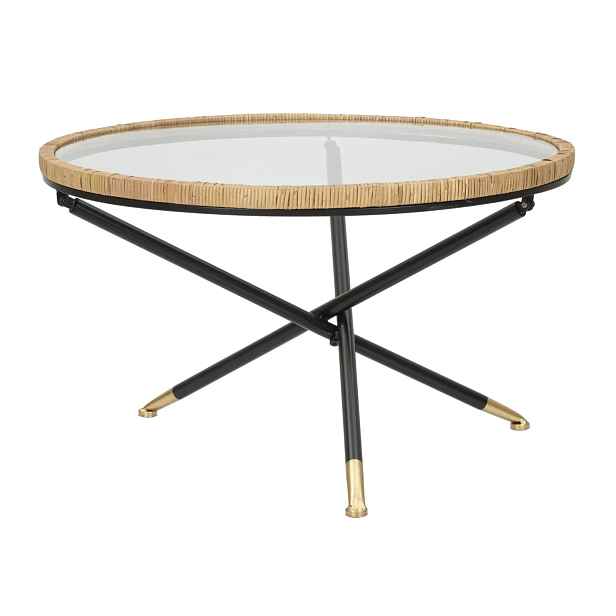 Mauro Ferretti Konferenční stolek Saint Barth 80 cm hnědo-černý
