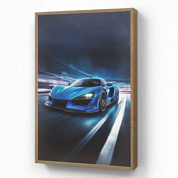 OnlyWow DOBÍJECÍ NOČNÍ LAMPIČKA Auto - Modrá - Chlapci - Dítě 70x100 cm