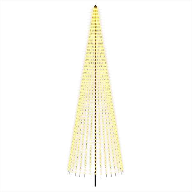 vidaXL LED vánoční strom 485 cm 1632 LED Teplá bílá Železo Černá