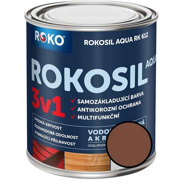 Barva samozákladující Rokosil Aqua 3v1 RK 612 2320 hnědá světlá, 0,6 l