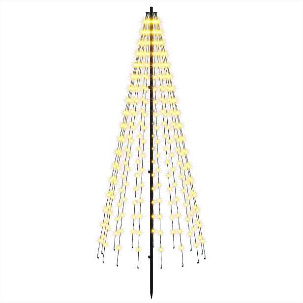 vidaXL LED vánoční strom 165 cm 270 LED Teplá bílá Železo Černá