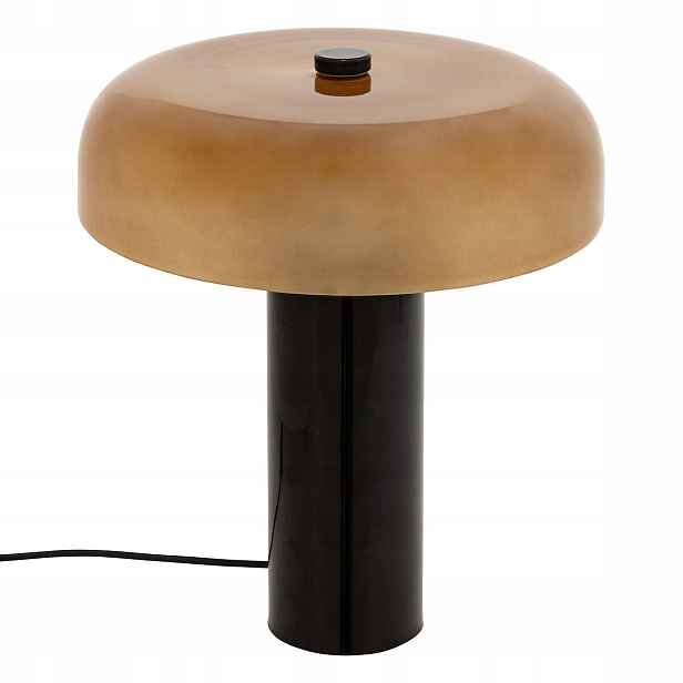 Lampa Houba Skleněná Kovová 37 CM Průměr 33 CM Černá E27
