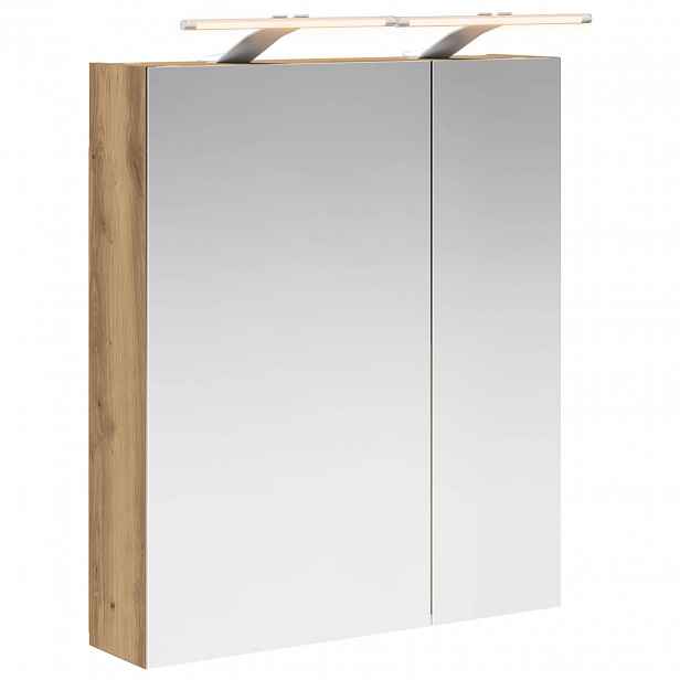 vidaXL Koupelnová zrcadlová skříň Dub artisan 60 x 14,5 x 70 cm