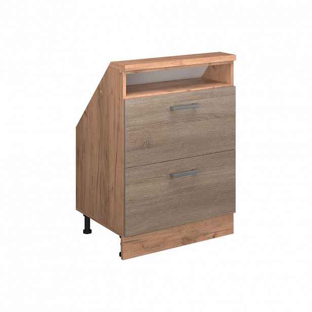 Vicco KUCHYŇSKÁ SKŘÍŇKA POD ŠIKMOU STŘECHU R-Line Sonoma 60 cm se 2 zásuvkami