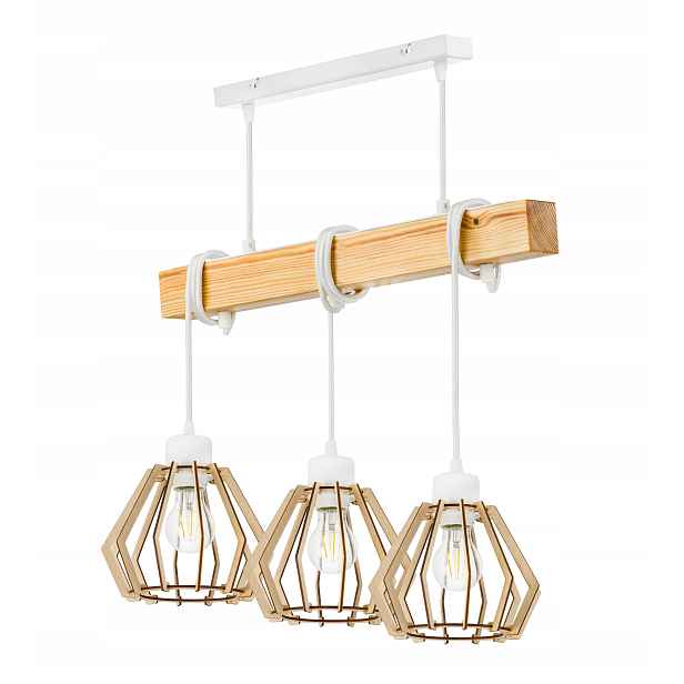 Dřevěná závěsná stropní lampa Lustr Zwis Loft Brylant na 3x e27