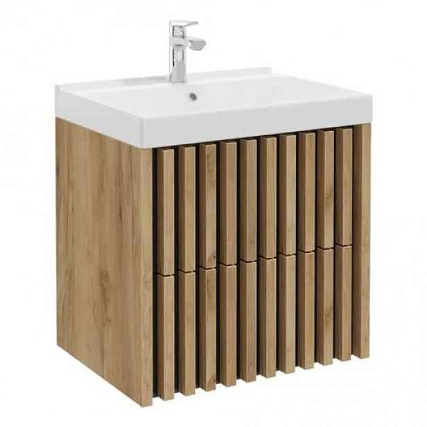 Koupelnová skříňka s umyvadlem SAT Delano 60x56x45 cm dub mat DELANO60ZDCUM