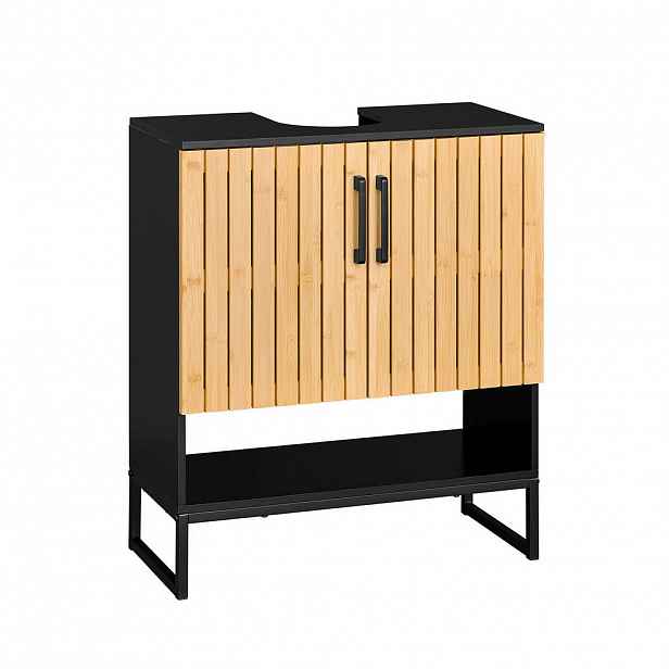 SoBuy SPODNÍ SKŘÍŇKA POD UMYVADLO se 2 dveřmi Bambus 60x30x70cm Moderní