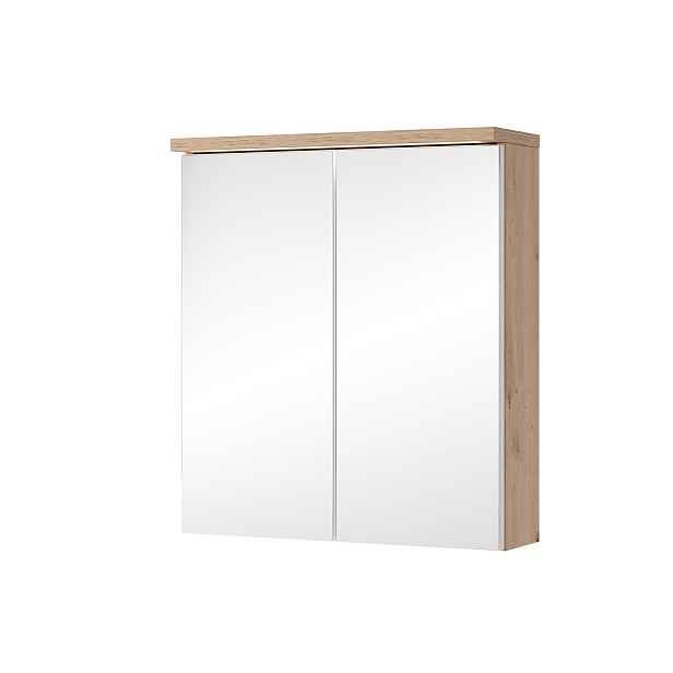 Szynaka Závěsná zrcadlová skříňka s LED osvětlením Sting 56 60 cm dub Artisan