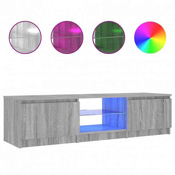 vidaXL TV skříňka s LED osvětlením šedá sonoma 140x40x36 c