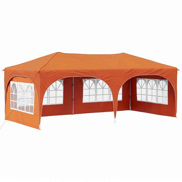 vidaXL Párty stan s výsuvným stánkem 575 x 288 x 245 cm Oranžová