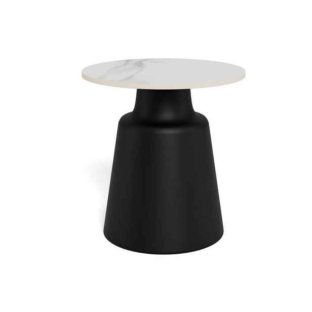 Actona Konferenční stolek Santorini 45 cm černý/mramorově bílý