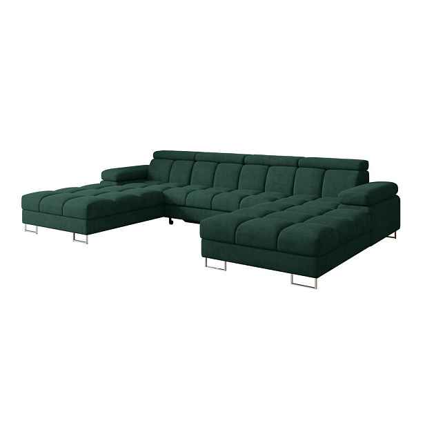 ALTDECOR SEDACÍ SOUPRAVA s funkcí spaní a úložným prostorem COMA U2 345x203x79 zelená velur