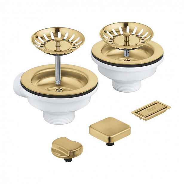 Grohe - Odtoková souprava pro dvoudřez, kartáčovaný Cool Sunrise 40998GN0