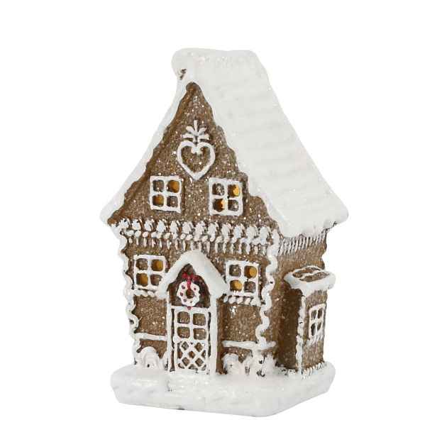 Perníková chaloupka se světýlky Gingerbread Noël LED - 7*6*11cm Chic Antique