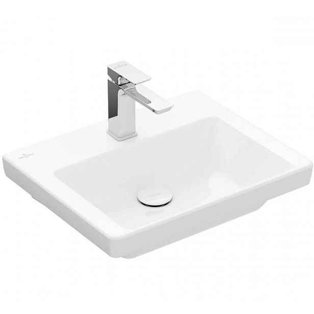 Villeroy & Boch Subway 3.0 - Umývátko 50x40 cm, bez přepadu, otvor pro baterii, CeramicPlus, alpská bílá 437051R1