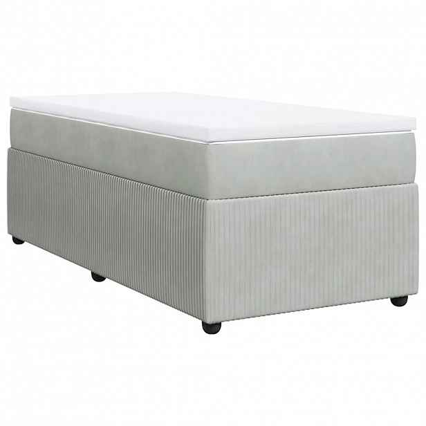 vidaXL Box spring postel s matrací světle šedá 100x200 cm samet