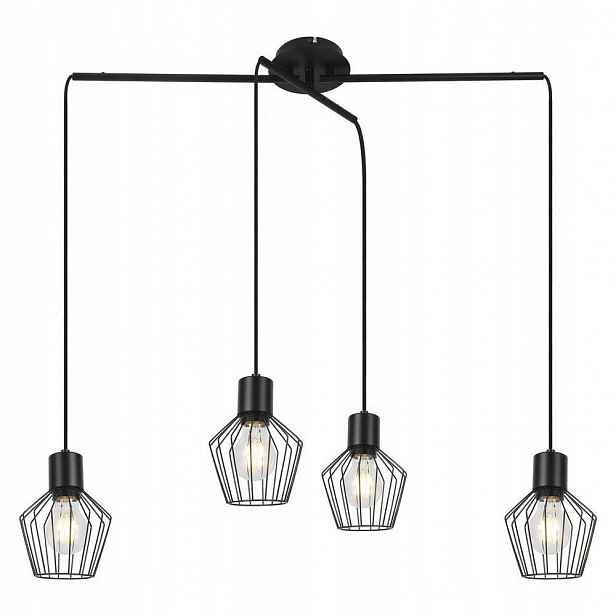 Černá industriální kovová závěsná lampa