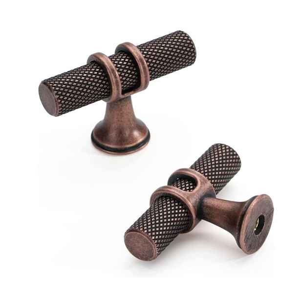 Furniware Sada 10 nábytkových knoflíků, starožitná měď Vintage 50 mm