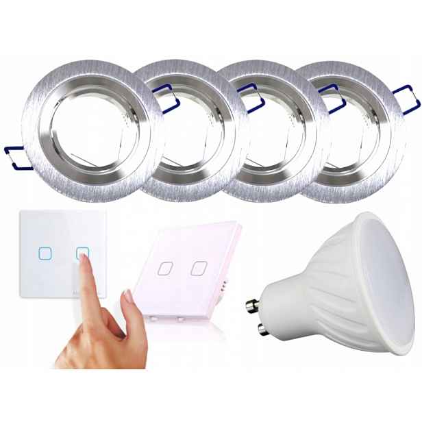 Sada Halogenové Led svítidlo 4x Vypínač Žárovky