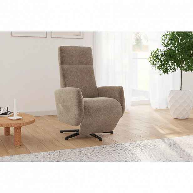 Sit & More RELAXAČNÍ KŘESLO, textil, světle hnědá