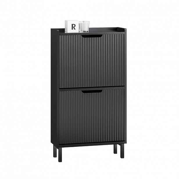 SoBuy BOTNÍK se 2 zásuvkami Černá 50x19x90cm Moderní