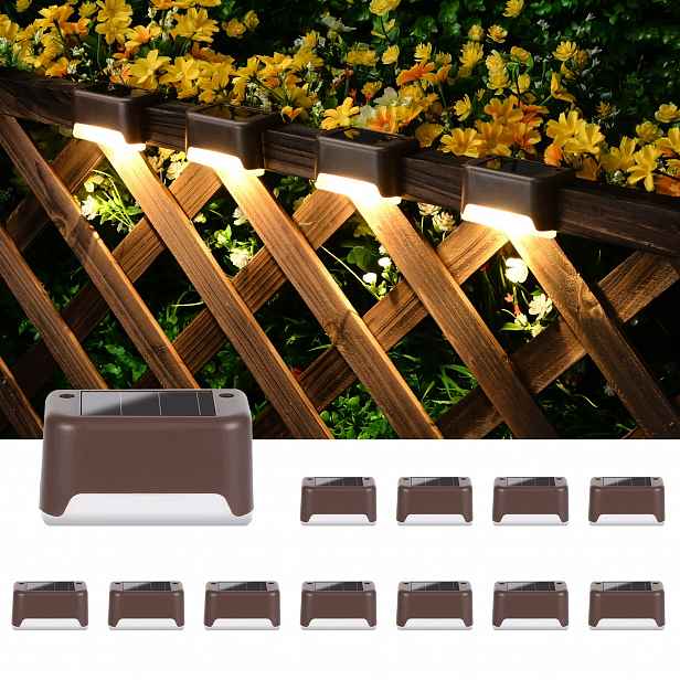 Solární Led lampy Solpex Hnědé Vodotěsné 12 ks Venkovní