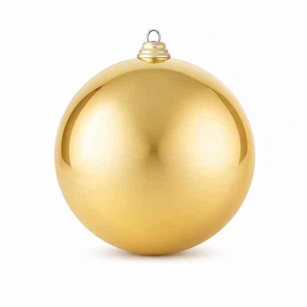 Velká vánoční koule 20 cm, zlatá, lesklá, UV