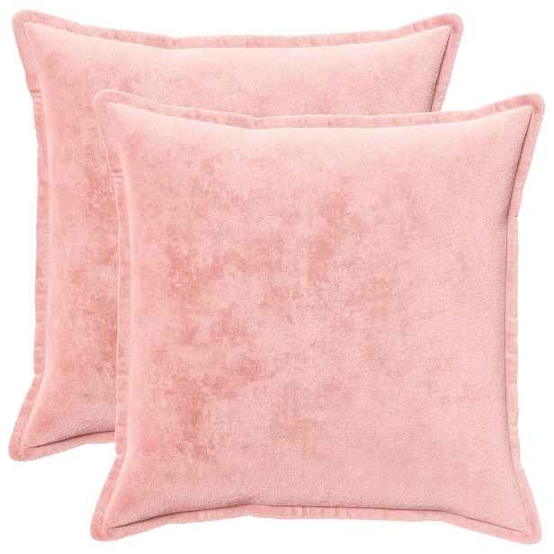 vidaXL Povlak na polštář 2 pcs HOUTEN Růžová 60 x 60 cm Flanel