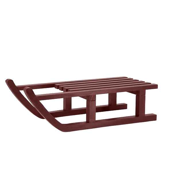 Višňová antik dřevěná dekorace sáně Sledge Vintage - 38*18*10 cm Chic Antique