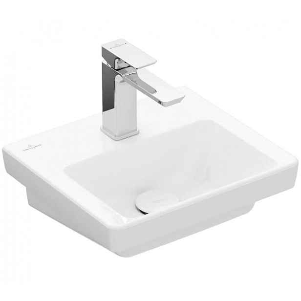 Villeroy & Boch Subway 3.0 - Umývátko nábytkové 37x31 cm, bez přepadu, otvor pro baterii, CeramicPlus, Stone White 437038RW