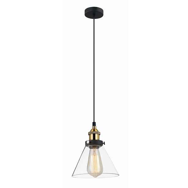 Závěsná lampa Getan černo-zlatá sklo e27 1x60w Italux