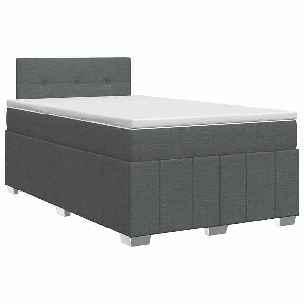 vidaXL Postel boxspring s matrací Tmavě šedá 120 x 190 cm Textil
