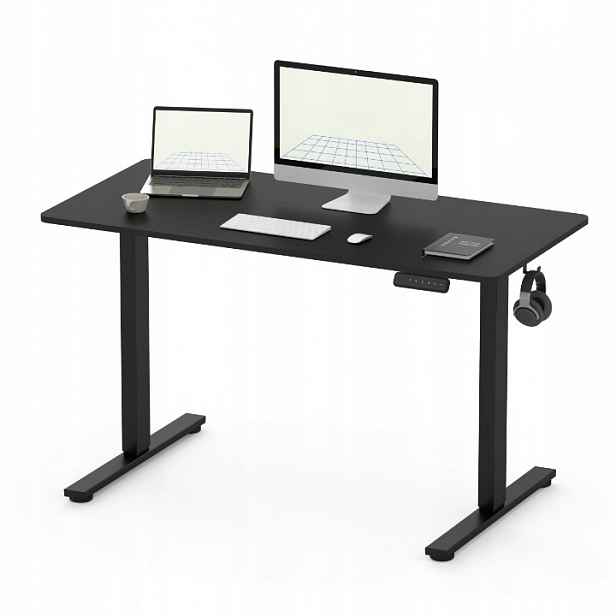 Elektrický nastavitelný psací stůl 120x60 Černý Ergonomický pro domácí kancelář