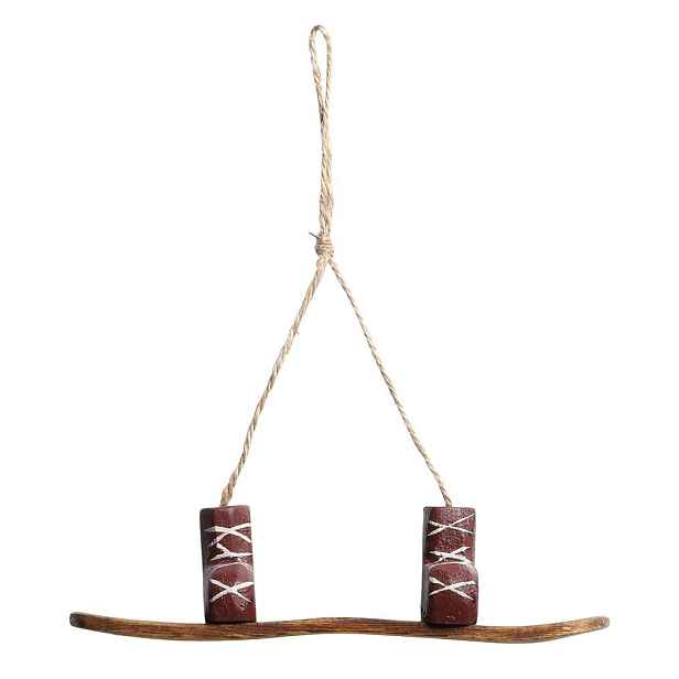Hnědo-višňová vánoční ozdoba Snowboard Vintage - 5*3*17 cm  Chic Antique