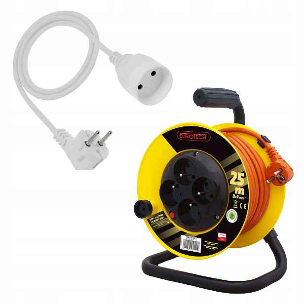 Prodlužovací Kabel bubnový 4 zásuvky s termostatem 25 m Omy 3x1 oranžový