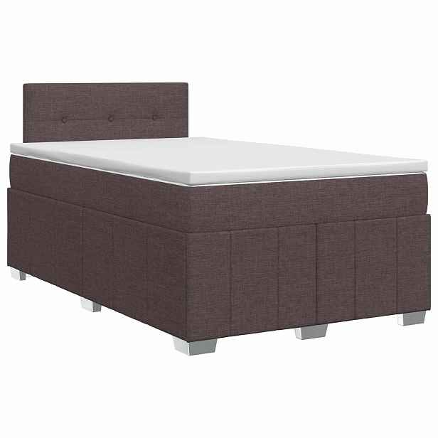 vidaXL Postel boxspring s matrací Tmavě hnědá 120 x 190 cm Textil