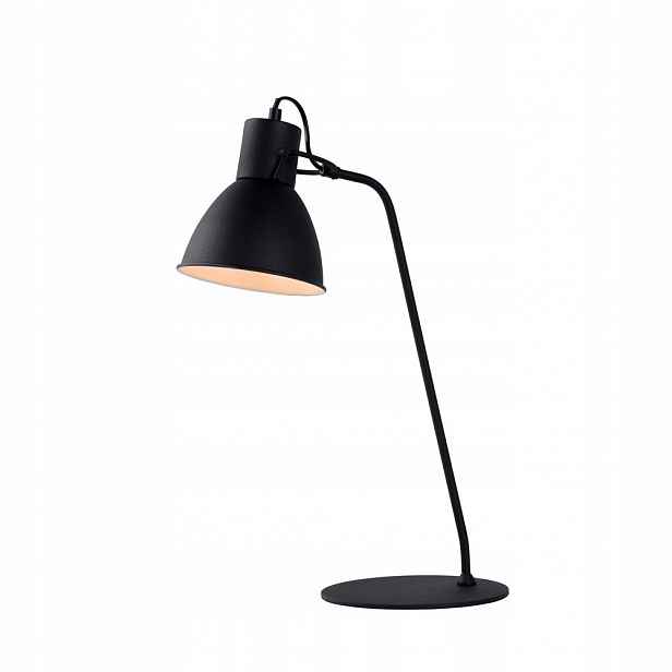 Černá stolní lampa Shadi do pracovny s jemným leskem 01/30/Lucide