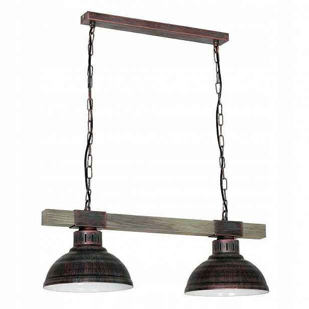 Dřevěná Kovová Nástěnná Lampa, Hnědá, Industriální Barva