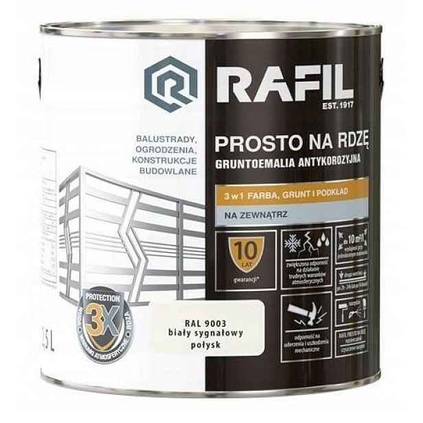 Rafil Přímo na rez bílý signální lesk RAL9003 2,5l
