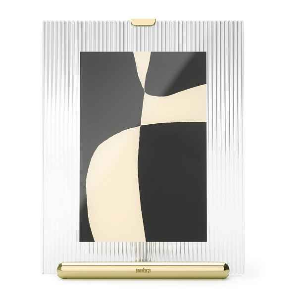 Skleněný stojací rámeček ve zlaté barvě 16x20 cm Flute – Umbra