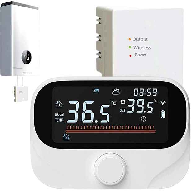 Termostat Wifi Bezdrátový Topení Kotle Programovatelný Podlahový RF433