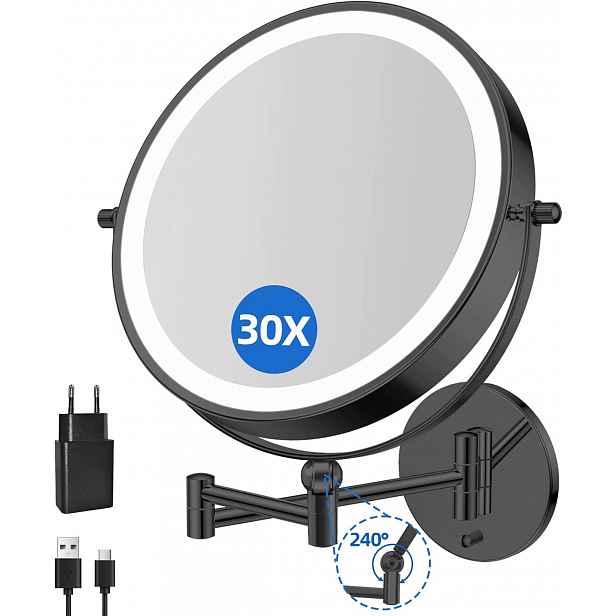 Zrcadlo s zvětšením 1X/30X a akumulátor 5000 mAh