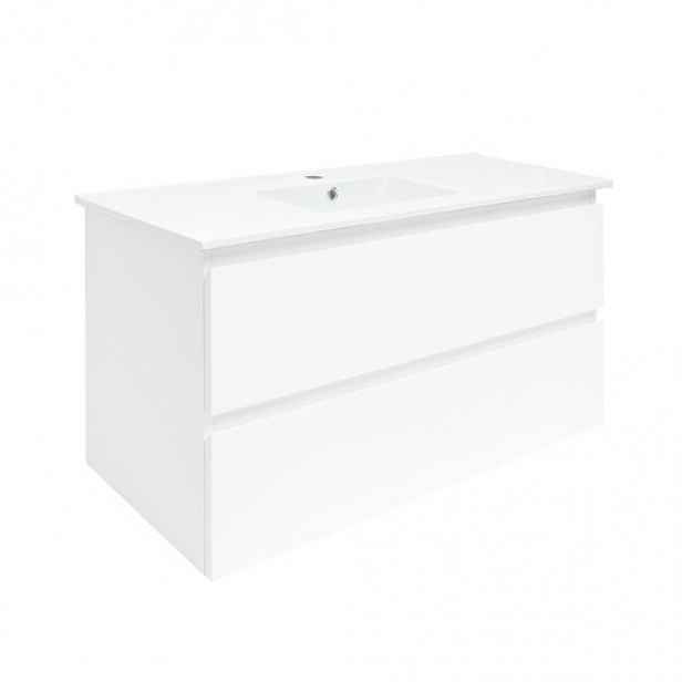 Koupelnová skříňka s krycí deskou SAT B-Way 99x50x45 cm bílá lesk BWAY2100WU4BI