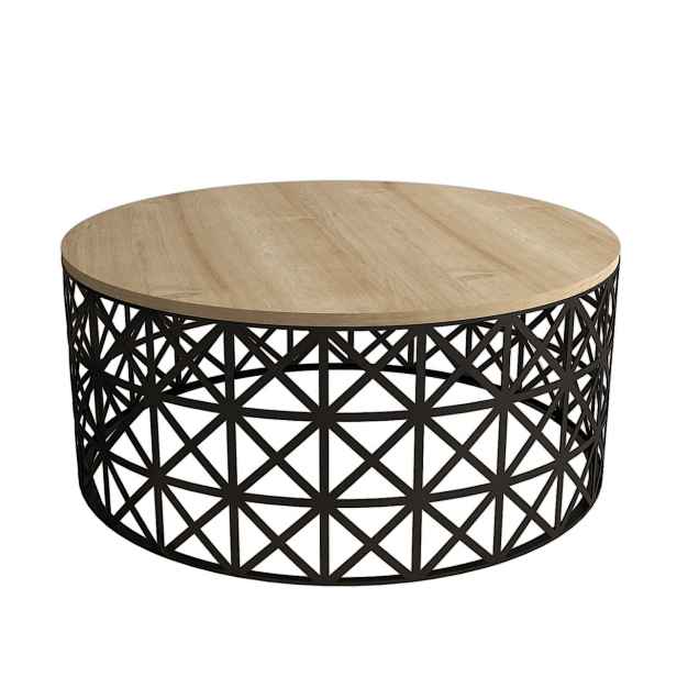 Hanah Home Konferenční stolek Selin 90 cm černý/dub sonoma