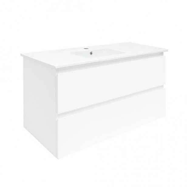 Koupelnová skříňka s krycí deskou SAT B-Way 99x50x45 cm bílá lesk BWAY2100WU4BI