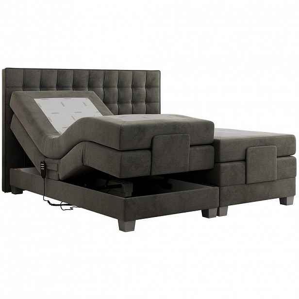 MKS POSTEL BOXSPRING ELEKTRO 160/200 - Šedá Samet - H3