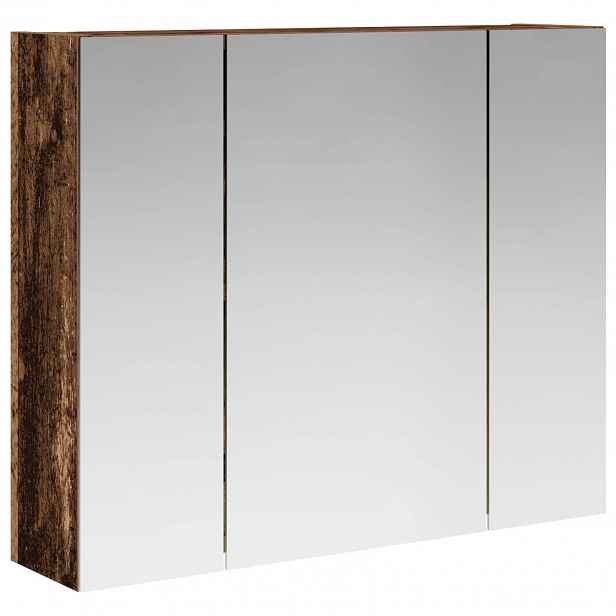 vidaXL Koupelnová zrcadlová skříň Staré dřevo 60 x 14,5 x 50 cm