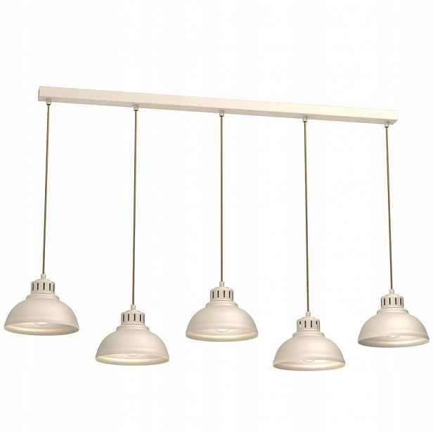 Béžová pětibodová závěsná lampa na liště Sven 8894 Luminex