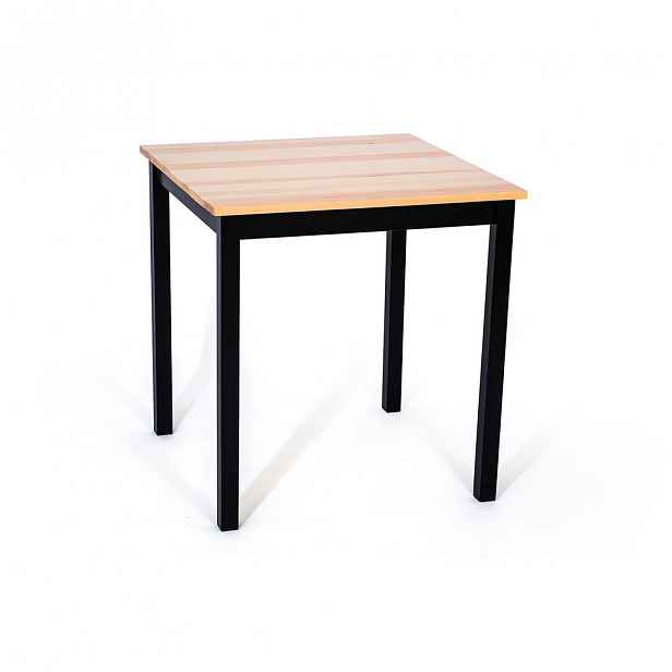 Jídelní stůl z borovicového dřeva s černou konstrukcí loomi.design Sydney, 70 x 70 cm