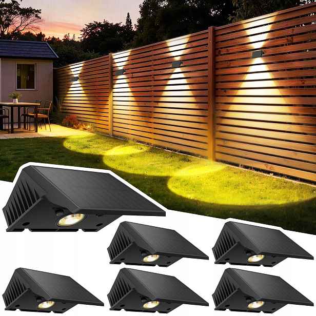 Led solární lampy do zahrady, teplé venkovní osvětlení, 6 kusů, IP67